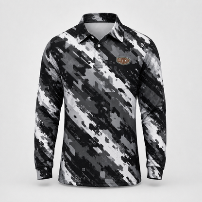 Oakicon Urban Digital Brush Personalized Name Camo Polo Long-sleeve, Oakicon Camo Polo Long-sleeve