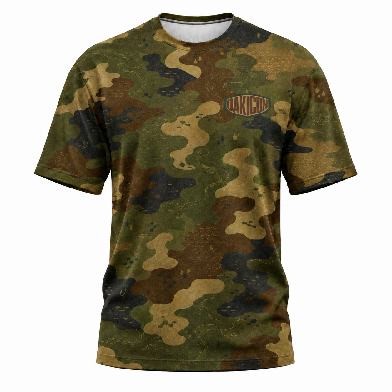 Oakicon Dark Frogskin Personalized Name Camo T-Shirt, Oakicon Camo T-Shirt