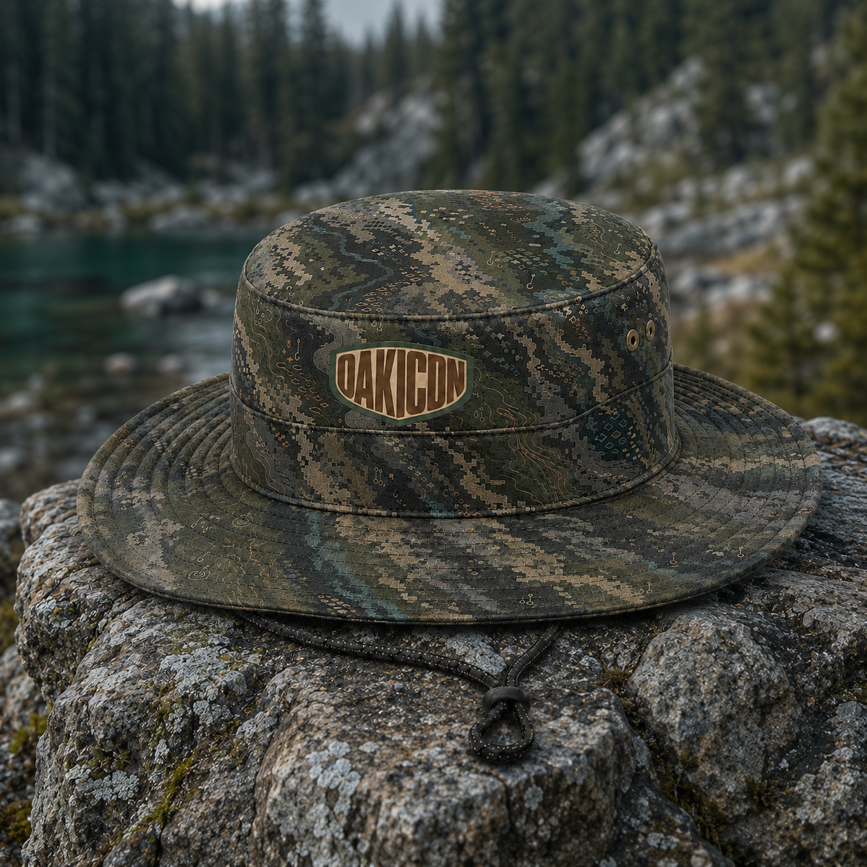 Oakicon Dark Forest Personalized Name Camo Bucket Hat, Oakicon Camo Bucket Hat