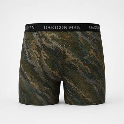 Oakicon Dark Forest Personalized Name Camo Boxer Briefs, Oakicon Camo Boxer Briefs
