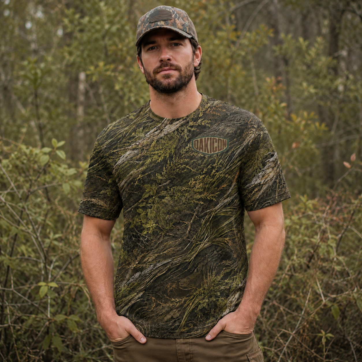 Oakicon Dark Marsh Personalized Name Camo T-Shirt, Oakicon Camo T-Shirt