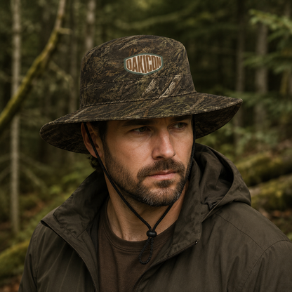 Oakicon Realistic Forest Personalized Name Camo Bucket Hat, Oakicon Camo Bucket Hat