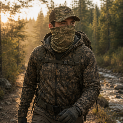 Oakicon Light Olive Brush Personalized Name Camo Neck Gaiter, Oakicon Camo Neck Gaiter
