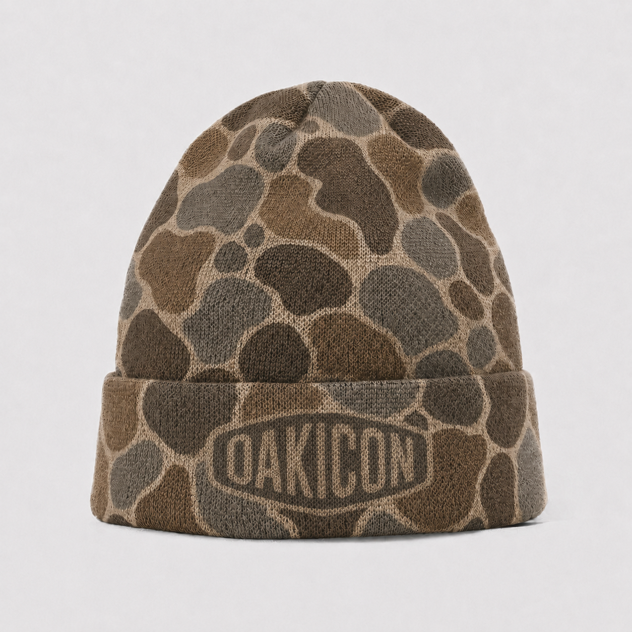 Oakicon Duck Hunter Personalized Name Camo Cuffed Beanie, Oakicon Camo Cuffed Beanie