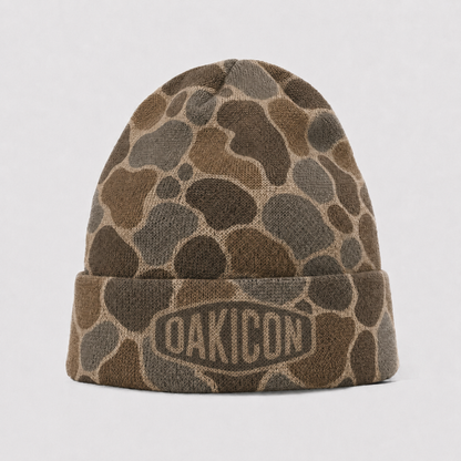 Oakicon Duck Hunter Personalized Name Camo Cuffed Beanie, Oakicon Camo Cuffed Beanie