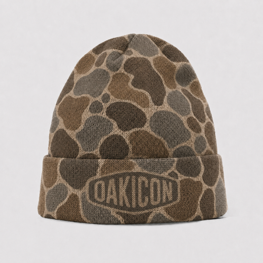 Oakicon Duck Hunter Personalized Name Camo Cuffed Beanie, Oakicon Camo Cuffed Beanie