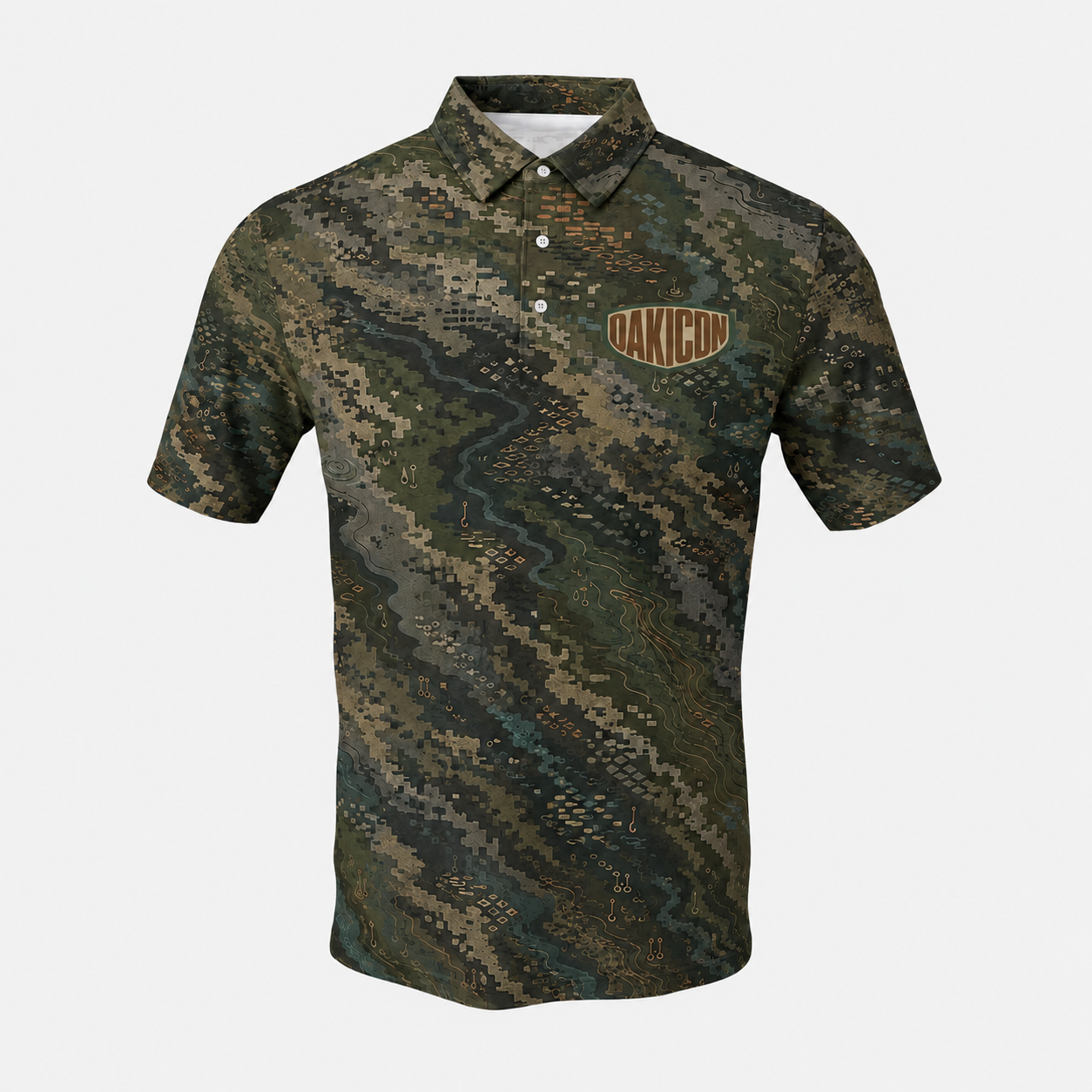 Oakicon Dark Forest Personalized Name Camo Polo Shirt, Oakicon Camo Polo Shirt