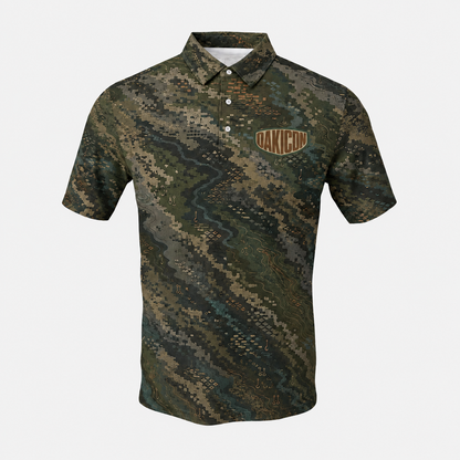 Oakicon Dark Forest Personalized Name Camo Polo Shirt, Oakicon Camo Polo Shirt