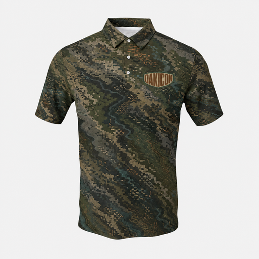 Oakicon Dark Forest Personalized Name Camo Polo Shirt, Oakicon Camo Polo Shirt