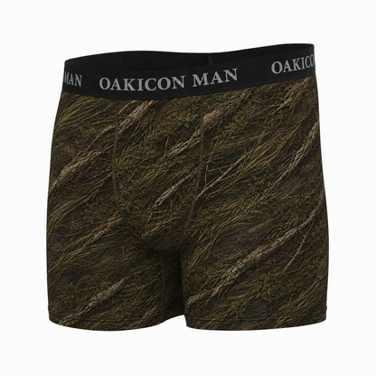 Oakicon Dark Marsh Personalized Name Camo Boxer Briefs, Oakicon Camo Boxer Briefs