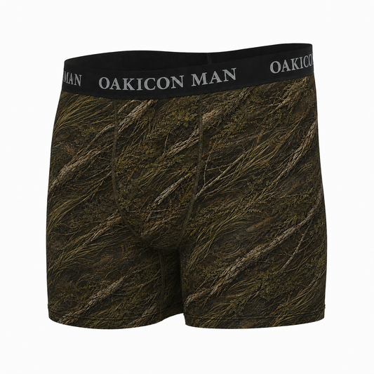 Oakicon Dark Marsh Personalized Name Camo Boxer Briefs, Oakicon Camo Boxer Briefs