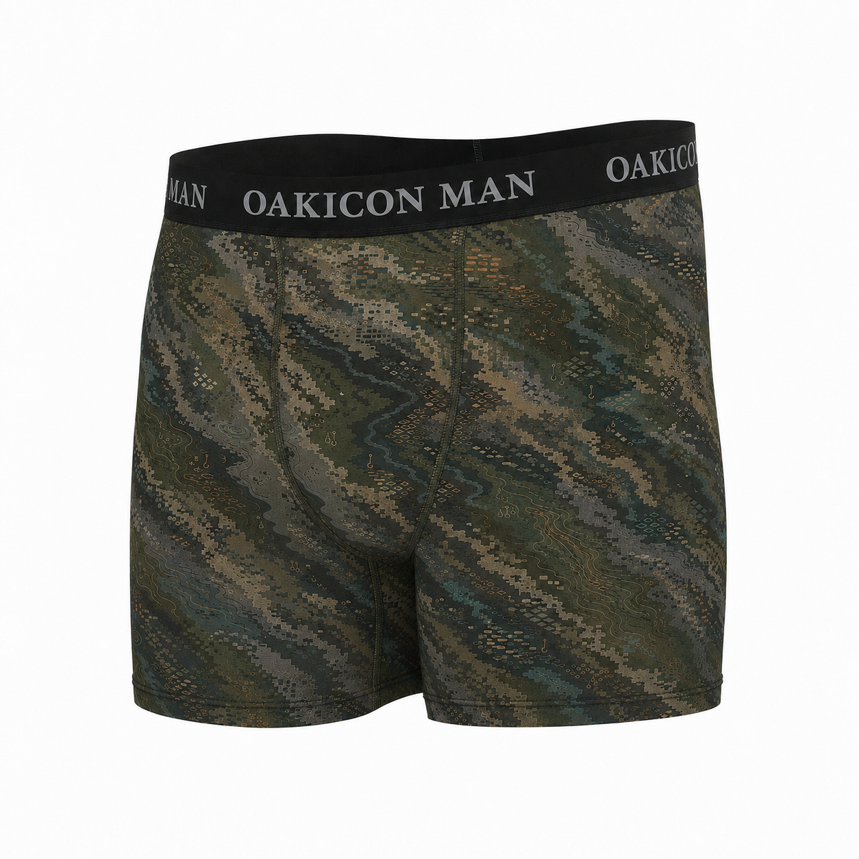 Oakicon Dark Forest Personalized Name Camo Boxer Briefs, Oakicon Camo Boxer Briefs