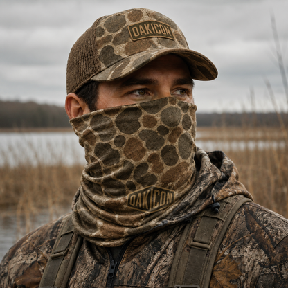 Oakicon Duck Hunter Personalized Name Camo Neck Gaiter, Oakicon Camo Neck Gaiter