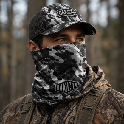 Oakicon Urban Digital Brush Personalized Name Camo Neck Gaiter, Oakicon Camo Neck Gaiter