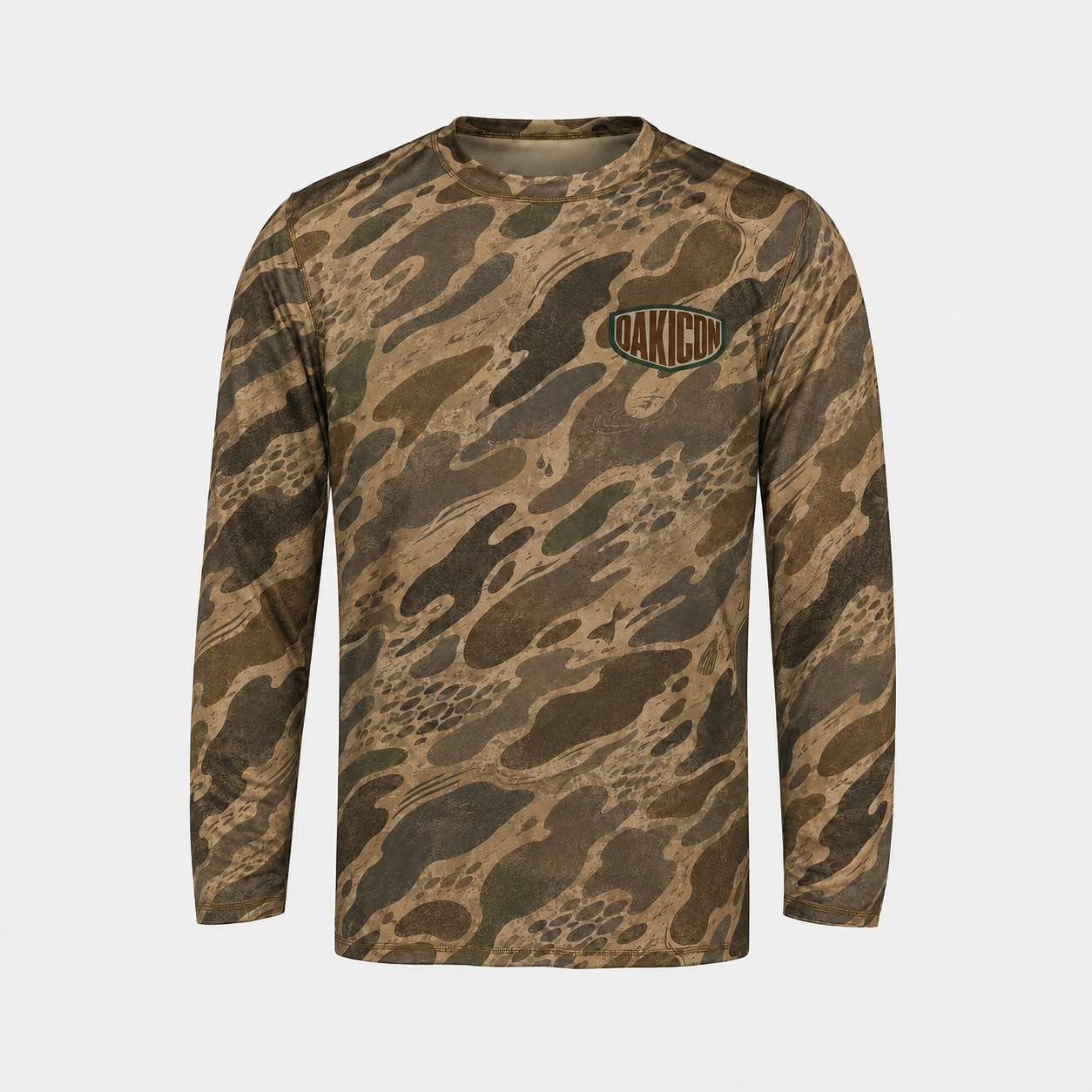 Oakicon Khaki Woodland Personalized Name Camo Long-sleeve, Oakicon Camo Long-sleeve