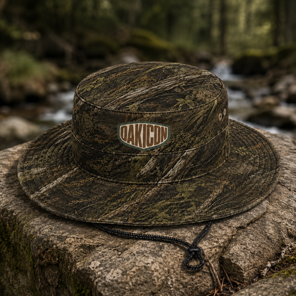 Oakicon Realistic Forest Personalized Name Camo Bucket Hat, Oakicon Camo Bucket Hat