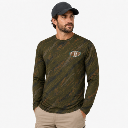 Oakicon Dark Olive Brush Personalized Name Camo Long-sleeve, Oakicon Camo Long-sleeve