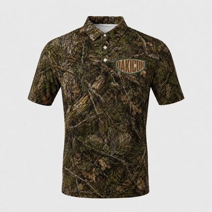 Oakicon Realistic Forest Personalized Name Camo Polo Shirt, Oakicon Camo Polo Shirt