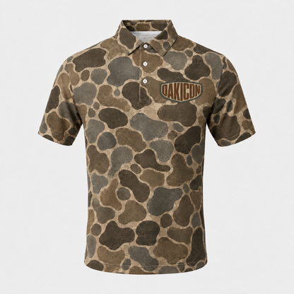Oakicon Duck Hunter Personalized Name Camo Polo Shirt, Oakicon Camo Polo Shirt