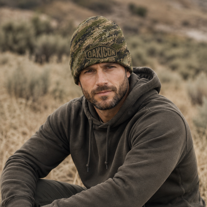 Oakicon Digital Woodland Personalized Name Camo Cuffed Beanie, Oakicon Camo Cuffed Beanie