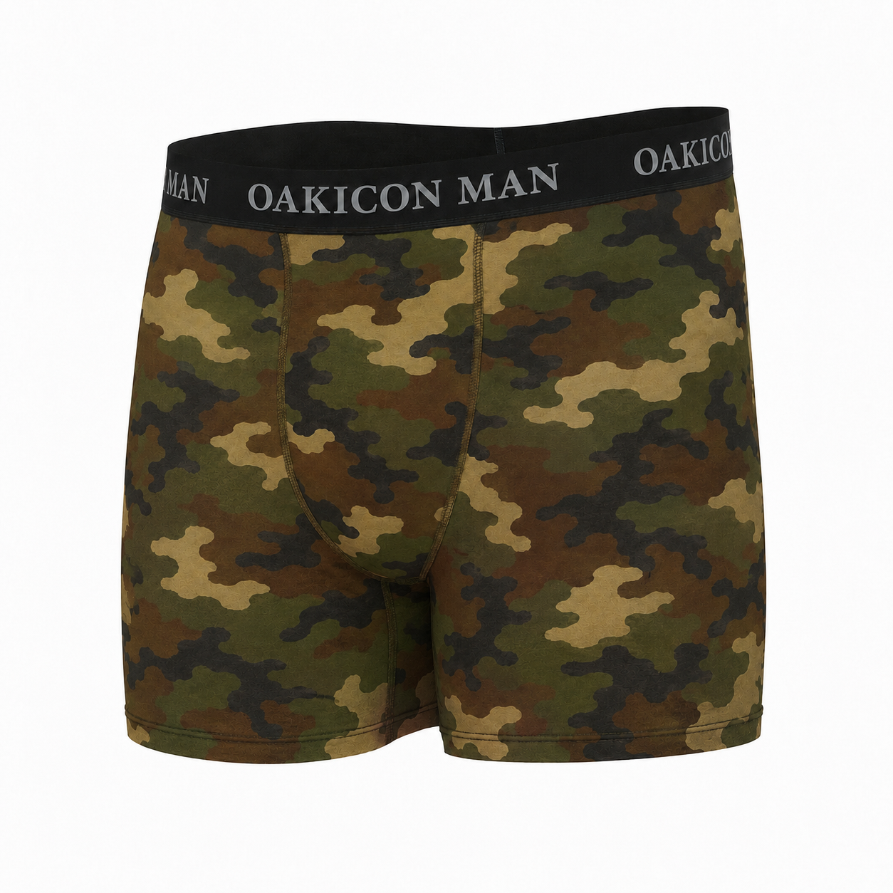 Oakicon Classic Woodland Personalized Name Camo Boxer Briefs, Oakicon Camo Boxer Briefs