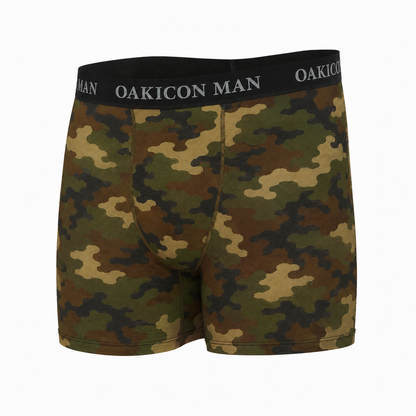 Oakicon Classic Woodland Personalized Name Camo Boxer Briefs, Oakicon Camo Boxer Briefs