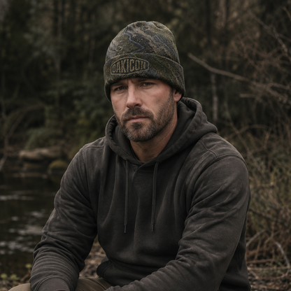 Oakicon Dark Forest Personalized Name Camo Cuffed Beanie, Oakicon Camo Cuffed Beanie
