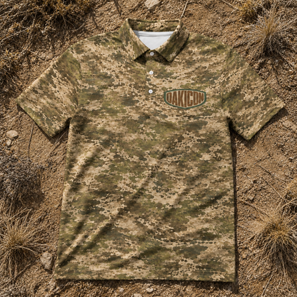 Oakicon Light Olive Brush Personalized Name Camo Polo Shirt, Oakicon Camo Polo Shirt