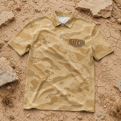 Oakicon Desert Sand Personalized Name Camo Polo Shirt, Oakicon Camo Polo Shirt