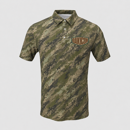 Oakicon Digital Woodland Personalized Name Camo Polo Shirt, Oakicon Camo Polo Shirt