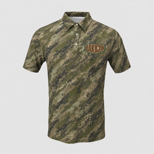 Oakicon Digital Woodland Personalized Name Camo Polo Shirt, Oakicon Camo Polo Shirt