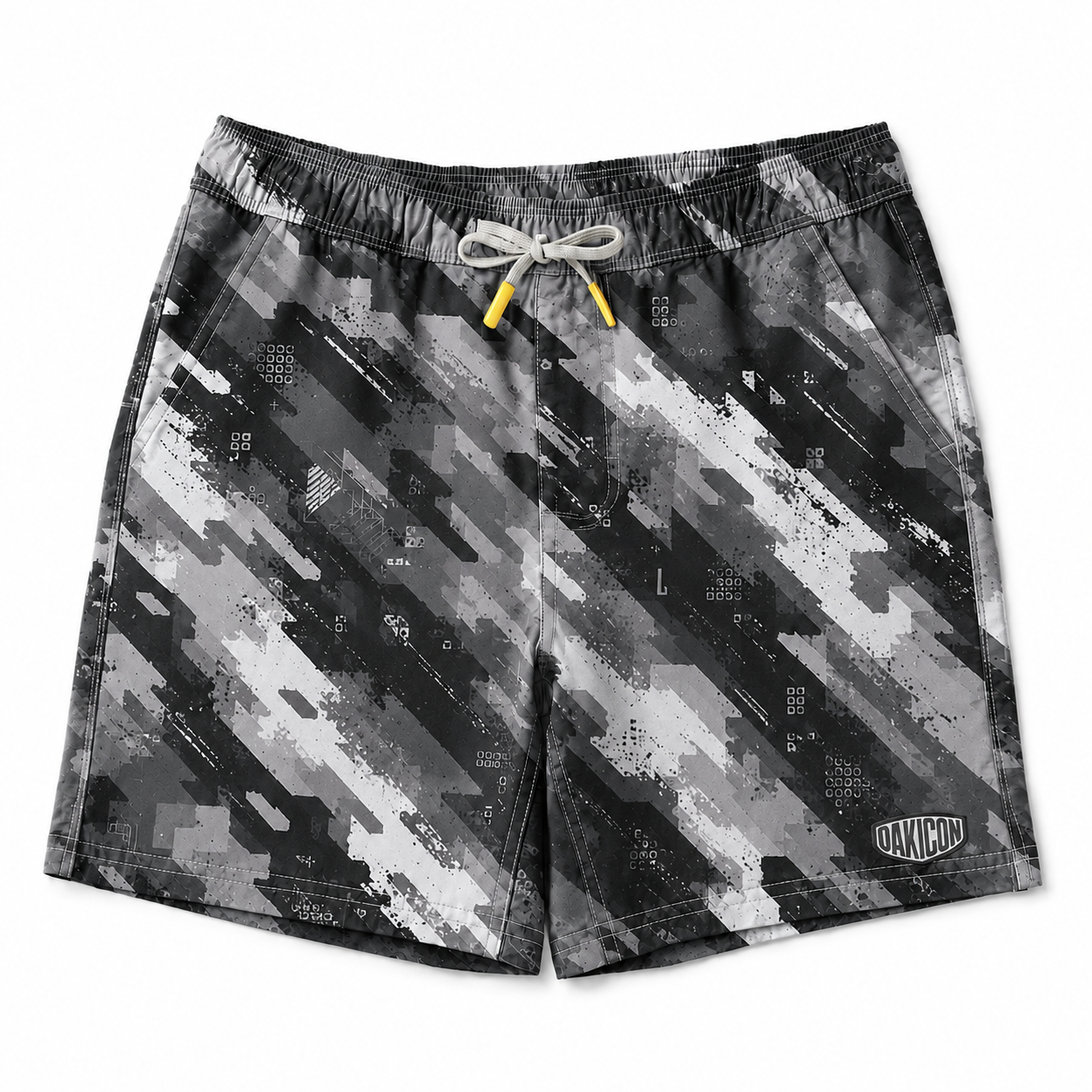 Oakicon Urban Digital Brush Personalized Name Camo Swim Trunks, Oakicon Camo Swim Trunks