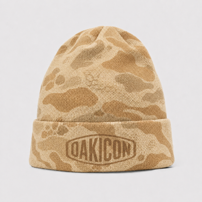 Oakicon Desert Sand Personalized Name Camo Cuffed Beanie, Oakicon Camo Cuffed Beanie
