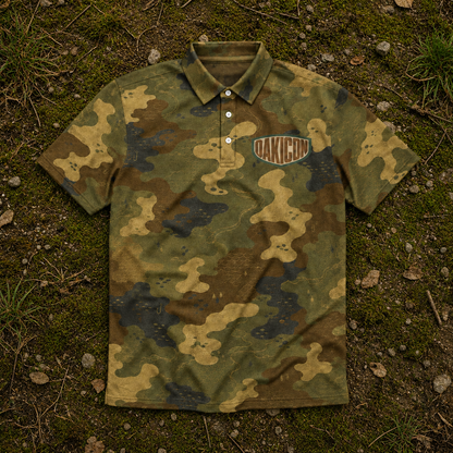Oakicon Dark Frogskin Personalized Name Camo Polo Shirt, Oakicon Camo Polo Shirt