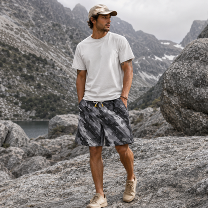 Oakicon Urban Digital Brush Personalized Name Camo Swim Trunks, Oakicon Camo Swim Trunks