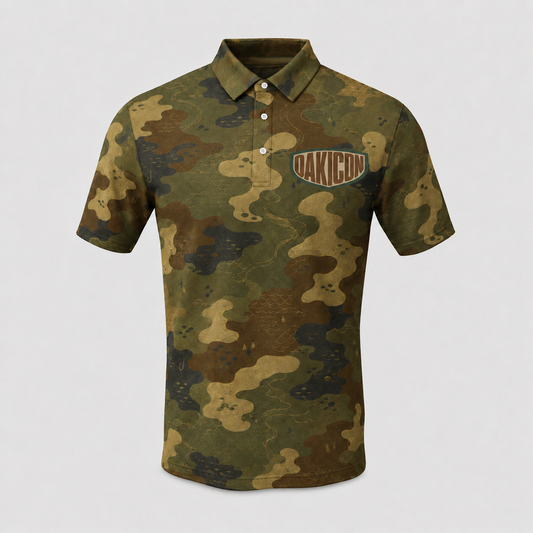 Oakicon Dark Frogskin Personalized Name Camo Polo Shirt, Oakicon Camo Polo Shirt