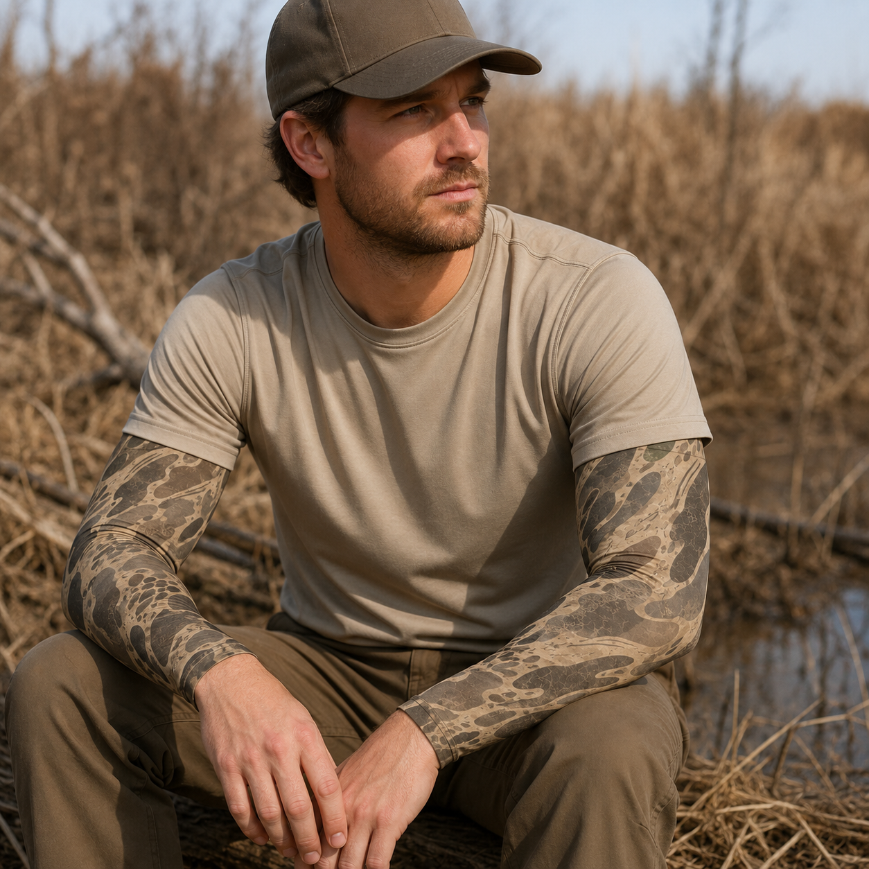 Oakicon Khaki Woodland Personalized Name Camo Temporary Sleeve, Oakicon Camo Temporary Sleeve