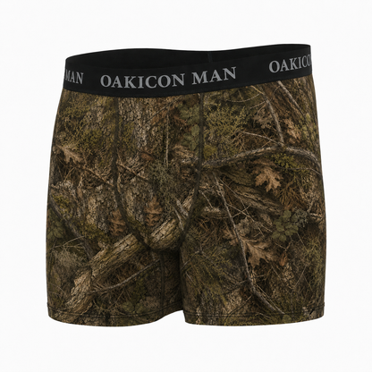 Oakicon Realistic Forest Personalized Name Camo Boxer Briefs, Oakicon Camo Boxer Briefs