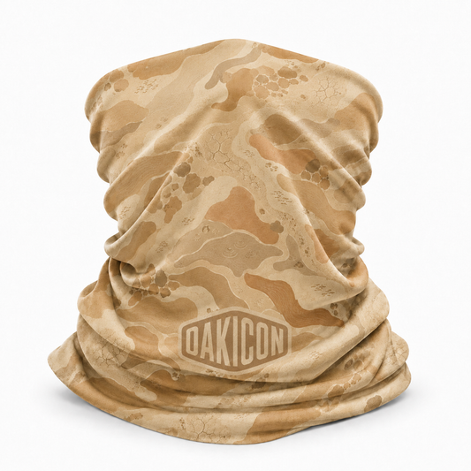 Oakicon Desert Sand Personalized Name Camo Neck Gaiter, Oakicon Camo Neck Gaiter