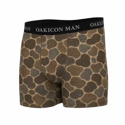 Oakicon Duck Hunter Personalized Name Camo Boxer Briefs, Oakicon Camo Boxer Briefs