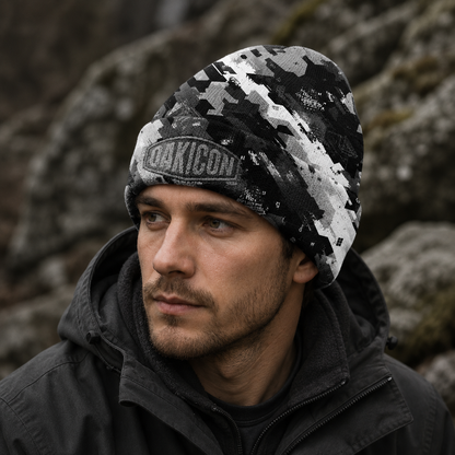 Oakicon Urban Digital Brush Personalized Name Camo Cuffed Beanie, Oakicon Camo Cuffed Beanie