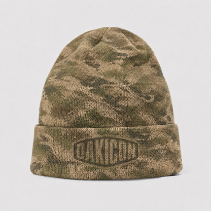 Oakicon Light Olive Brush Personalized Name Camo Cuffed Beanie, Oakicon Camo Cuffed Beanie