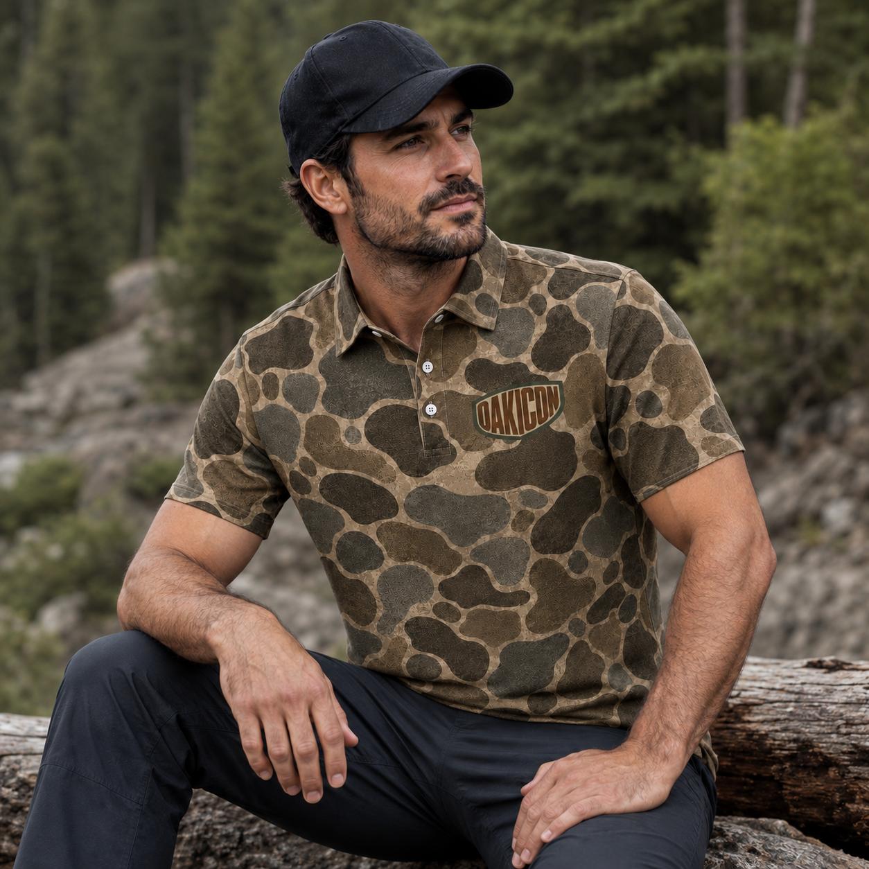 Oakicon Duck Hunter Personalized Name Camo Polo Shirt, Oakicon Camo Polo Shirt