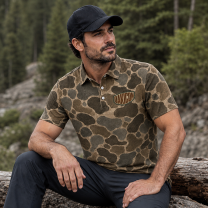 Oakicon Duck Hunter Personalized Name Camo Polo Shirt, Oakicon Camo Polo Shirt