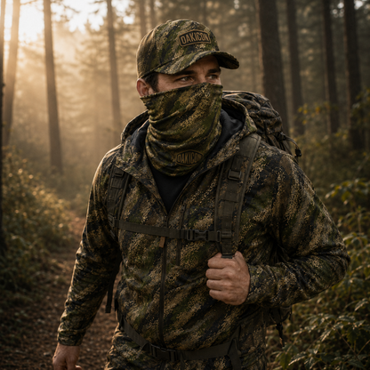 Oakicon Digital Woodland Personalized Name Camo Neck Gaiter, Oakicon Camo Neck Gaiter