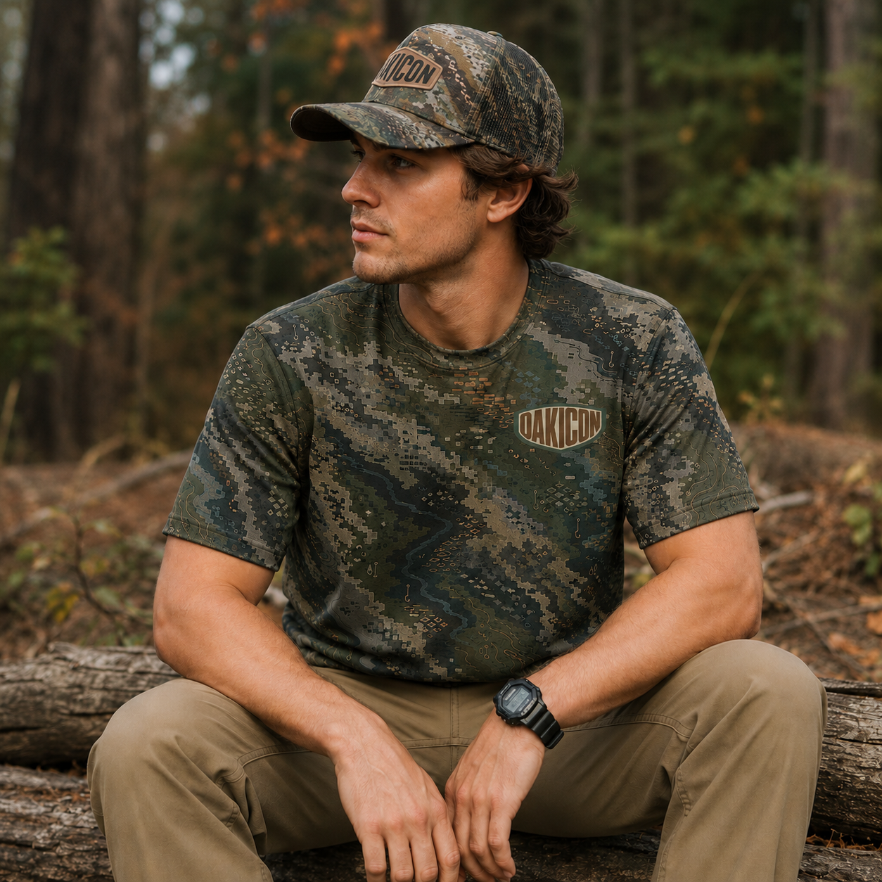 Oakicon Dark Forest Personalized Name Camo T-Shirt, Oakicon Camo T-Shirt