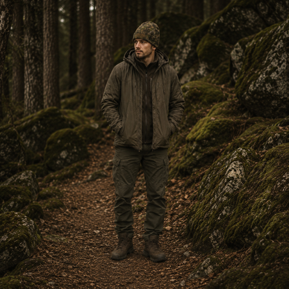 Oakicon Realistic Forest Personalized Name Camo Cuffed Beanie, Oakicon Camo Cuffed Beanie