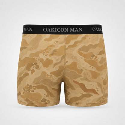 Oakicon Desert Sand Personalized Name Camo Boxer Briefs, Oakicon Camo Boxer Briefs