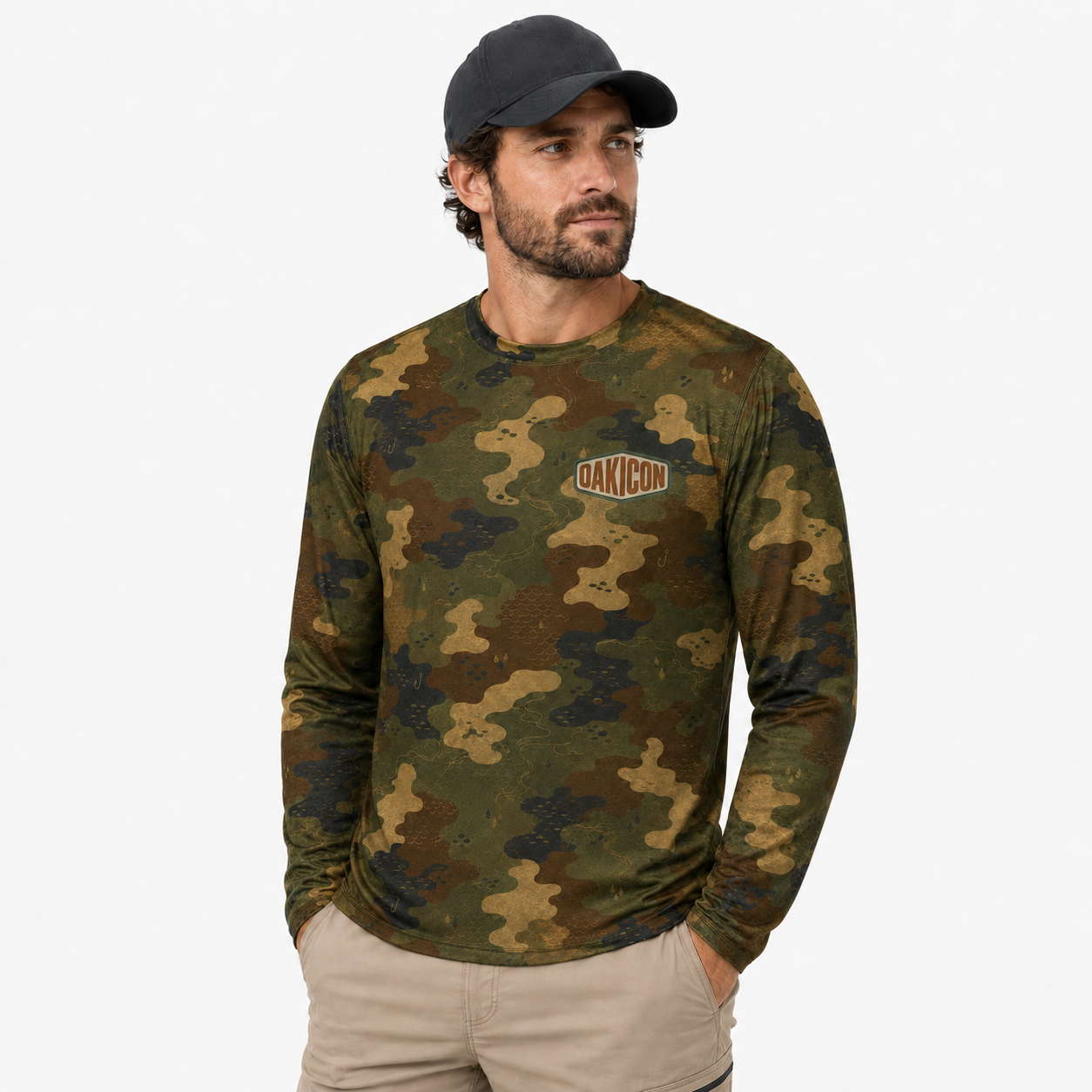 Oakicon Dark Frogskin Personalized Name Camo Long-sleeve, Oakicon Camo Long-sleeve