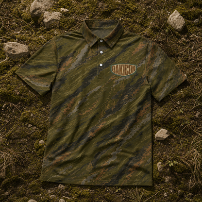 Oakicon Dark Olive Brush Personalized Name Camo Polo Shirt, Oakicon Camo Polo Shirt